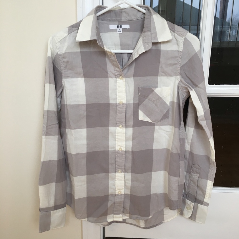 Uniqlo Gray & White Flannel